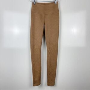 White House Black Market Runway Leggings Tan Faux Suede Snakeskin Print Size 00